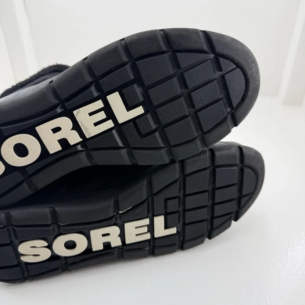 Sorel Explorer Carnival Womens 9.5 Black Waterproof Winter Snow Boots NL3040-010